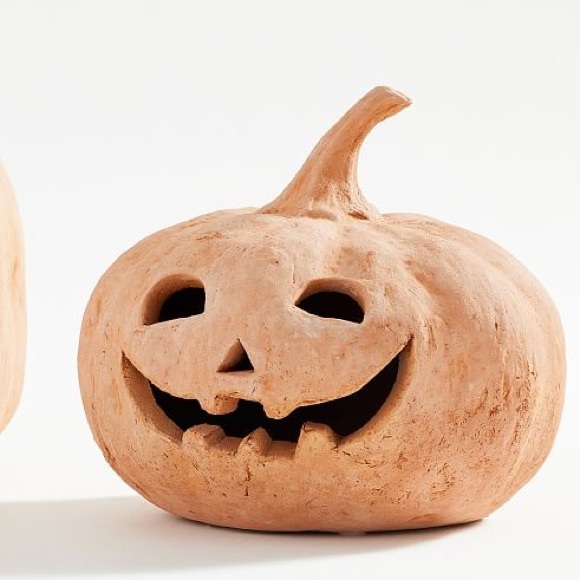 Pottery Barn Medium Size Handmade Terracotta Spooky and Cute Jack O' Lan… - Picture 7 of 16